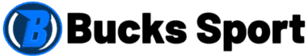 Logo for Bucks Sport featuring a blue circular emblem with a stylized letter B next to the brand name in bold black text.