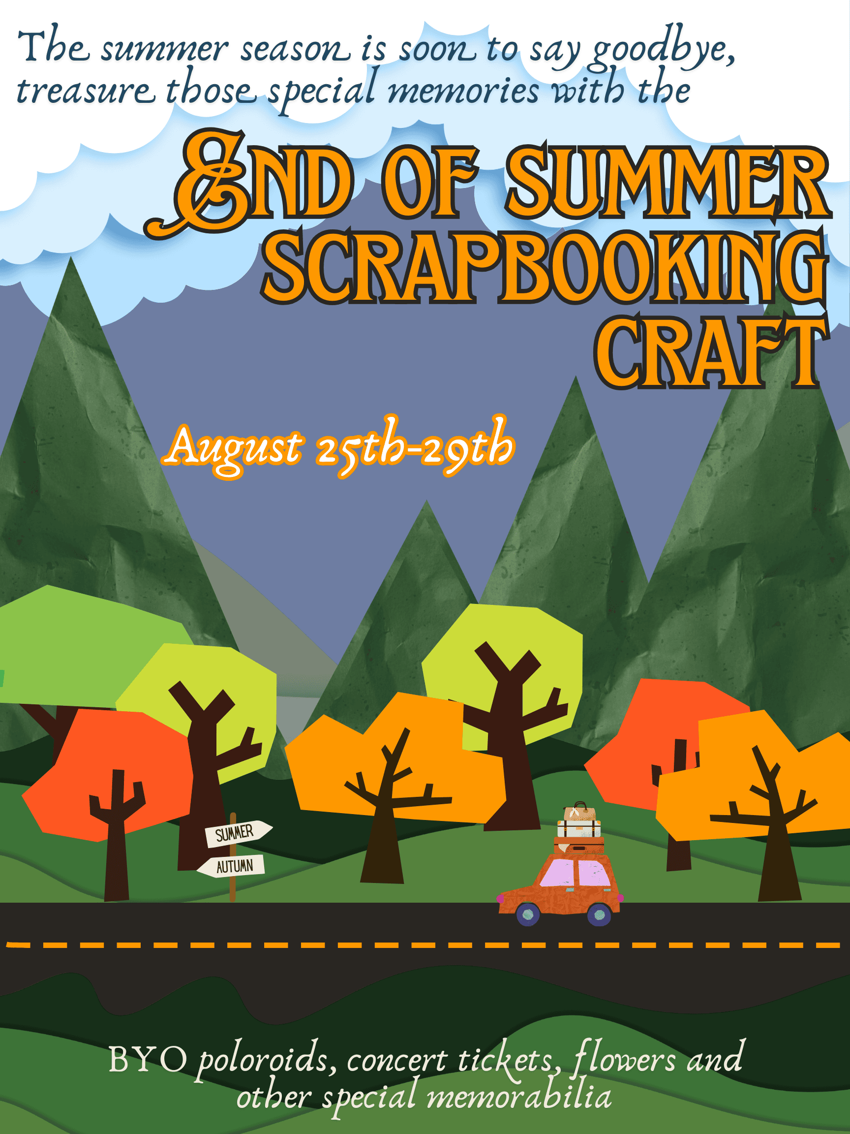 end of summer scrapbooking poster