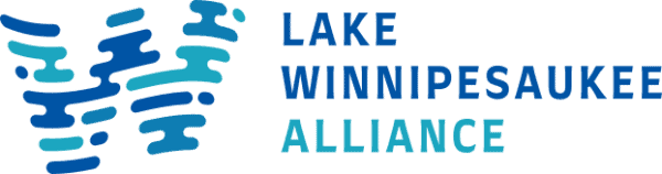 Lake Winnipesaukee Alliance logo with stylized blue waves graphic on the left and the organization name in blue and teal text on the right.