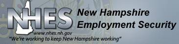 Logo for New Hampshire Employment Security with the website nhes.nh.gov and the slogan We’re working to keep New Hampshire working.